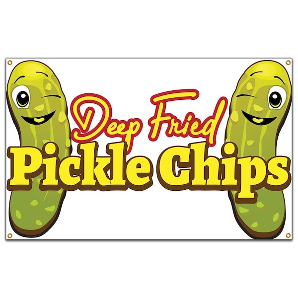 Pickle Chips 2 Banner Concession Stand Food Truck Single Sided